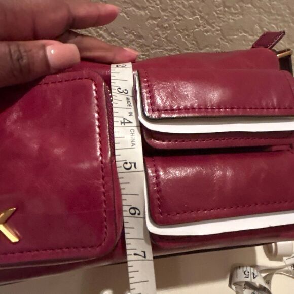 Michael Kors Dakota Multi Pocket Shoulder Bag Mulberry Leather Buckle Strap NWT - Picture 13 of 15